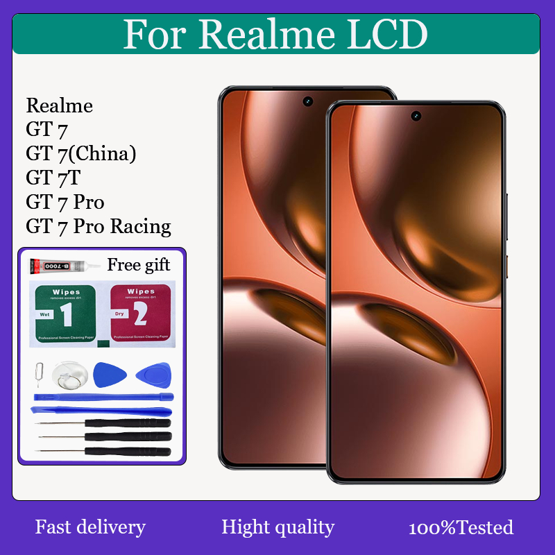 Original AMOLED สําหรับ Realme GT 7 / GT 7 จีน / GT 7T / GT 7 Pro / GT 7 Pro Racing CD จอแสดงผลหน้าจ