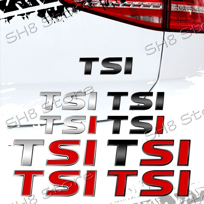 3D ABS TSI โลโก้สัญลักษณ์รถด้านหลังป้ายสติกเกอร์ Decals สําหรับ Sagitar Golf Magotan Polaris Boracay