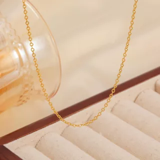 Meaeguet สร้อยคอทองคำ 18K สำหรับผู้หญิง, เครื่องประดับแฟชั่นไม่หลุดลอก