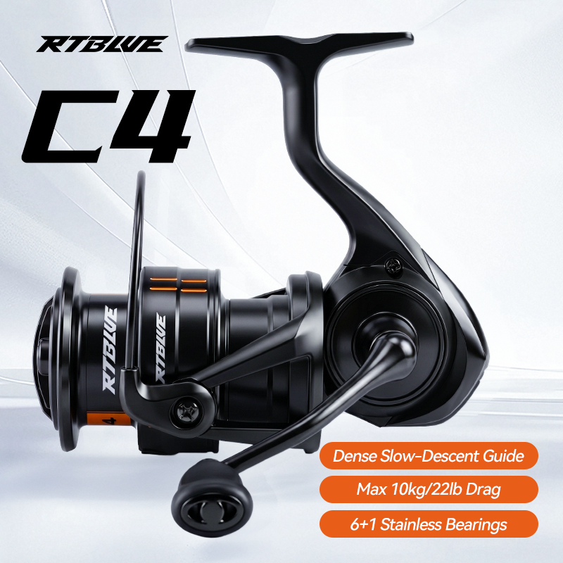 BEARKING RTBLUE C4 Spinning Reel 1000-4000 รุ่น 6+1 ตลับลูกปืนสแตนเลสน้ําเค็ม Reel รอกน้ําจืด รอกตกปลา