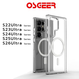 [OSGEER]เคสใสแม่เหล็กสําหรับSamsung s26Ultra s25Ultra s24Ultra S24FE  s23Ultras 24 s23 s22 เคสป้องกันใส