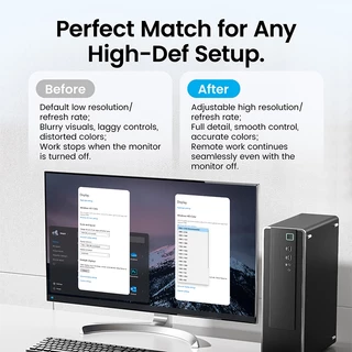 Vention HDMI/DP Headless Ghost Display Emulator, อลูมิเนียมอัลลอยด์ 4K @ 60Hz Dummy Plug สําหรับแก้ปัญหาไม่มีจอแสดงผล Boot Failure, Remote Desktop Access, รองรับ PC & Server