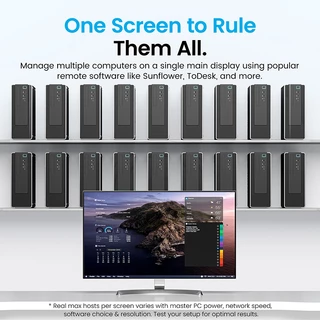 Vention HDMI/DP Headless Ghost Display Emulator, อลูมิเนียมอัลลอยด์ 4K @ 60Hz Dummy Plug สําหรับแก้ปัญหาไม่มีจอแสดงผล Boot Failure, Remote Desktop Access, รองรับ PC & Server