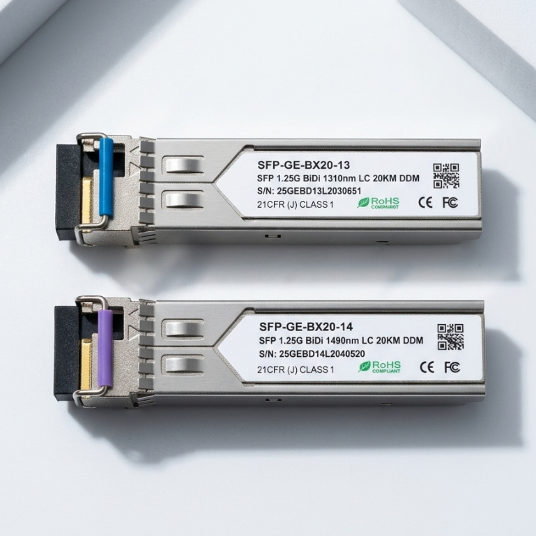 SFP-GE-BX20-SM1310-BIDISFP-GE-BX20-SM1490-Bidi เข้ากันได้กับ HUAWEI Cisco GLC-BX-20U 1.25G BIDI SFP 