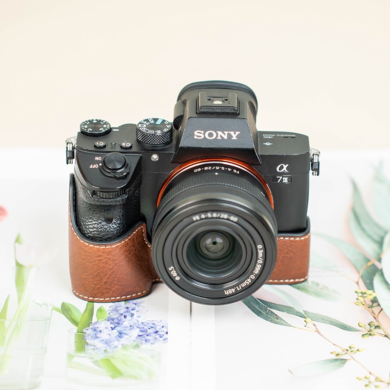[Light Camera] เคสหนัง Sony α7III Alpha 7 III/α7R III Alpha 7R III เคสกล้อง เคสป้องกันกล้อง กับสายคล