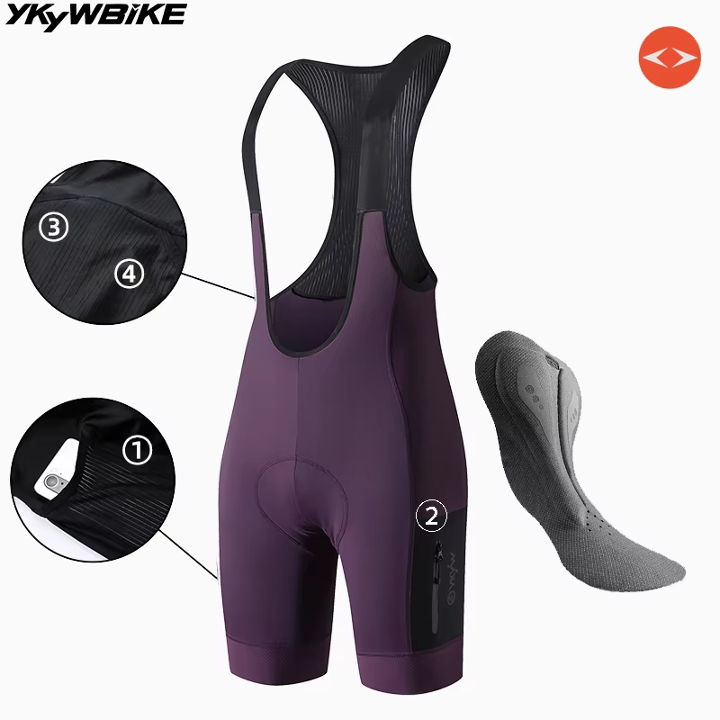 YKYWBIKE กระเป๋ากางเกงขาสั้นสำหรับปั่นจักรยาน ผ้าLycreระบายอากาศดี เหมาะสำหรับการขี่ระยะไกล