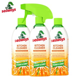 Seaways kitchen cleaner spray heavy oil grease stove&microwave wall stain removal foam cleaner 480g