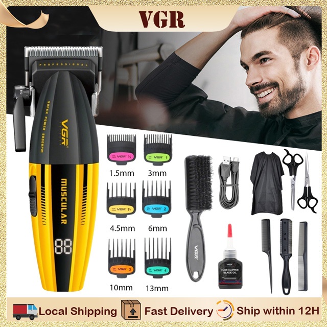 VGRไฟฟ้าผมTrimmers Professional 9000RPMผมClippersชาร์จเครื่องตัดผมปรับตัดผมเครื่องมือสําหรับชาย V-28