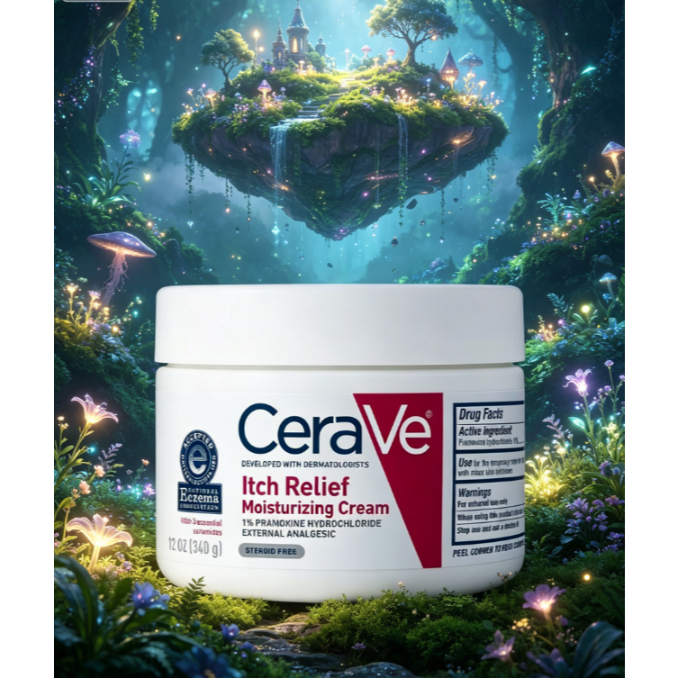 CeraVe Itch Relief Moisturizing Cream 340g, Barrier-Repair Cream with Ceramides สําหรับผิวแพ้ง่าย