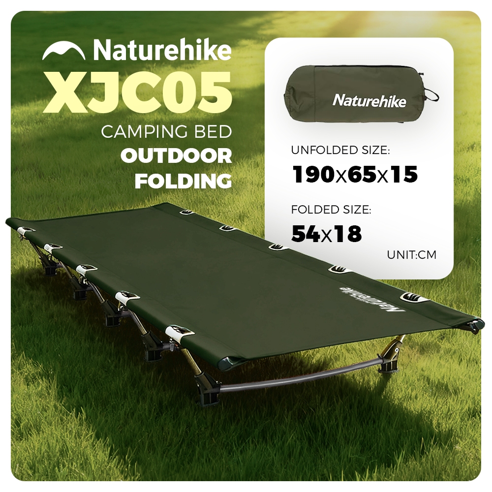 Naturehike XJC05 เตียงพับแคมป์ปิ้ง Ultralight พกพาสะดวก สําหรับแคมป์กลางแจ้ง