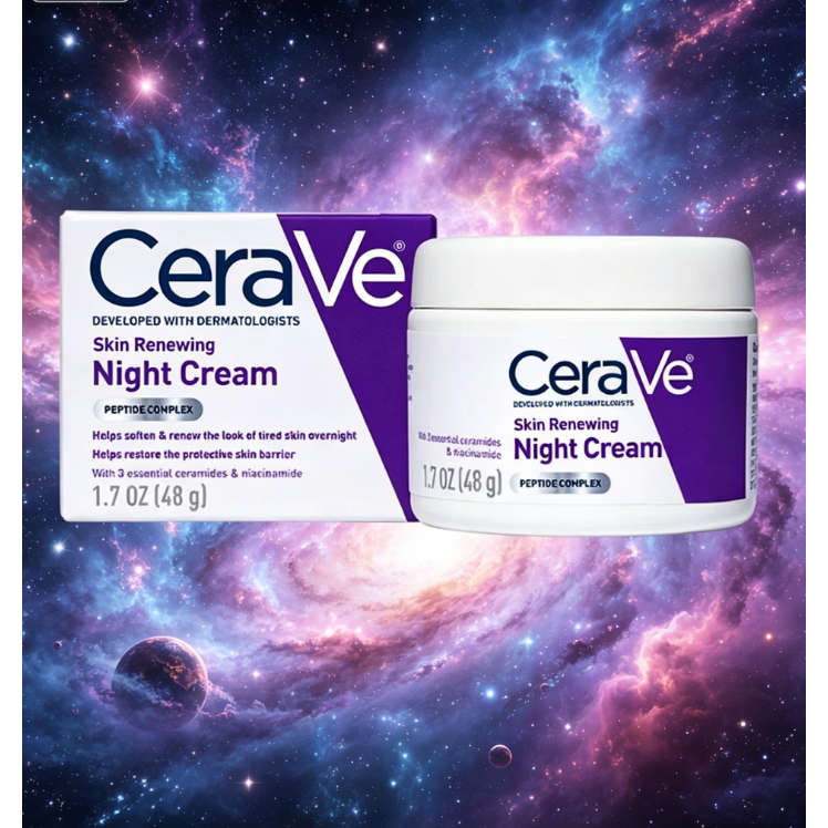 CeraVe Peptide Renewing Night Cream 48g, Barrier-Repair Moisturizer สําหรับผิวหมองคล้ํา