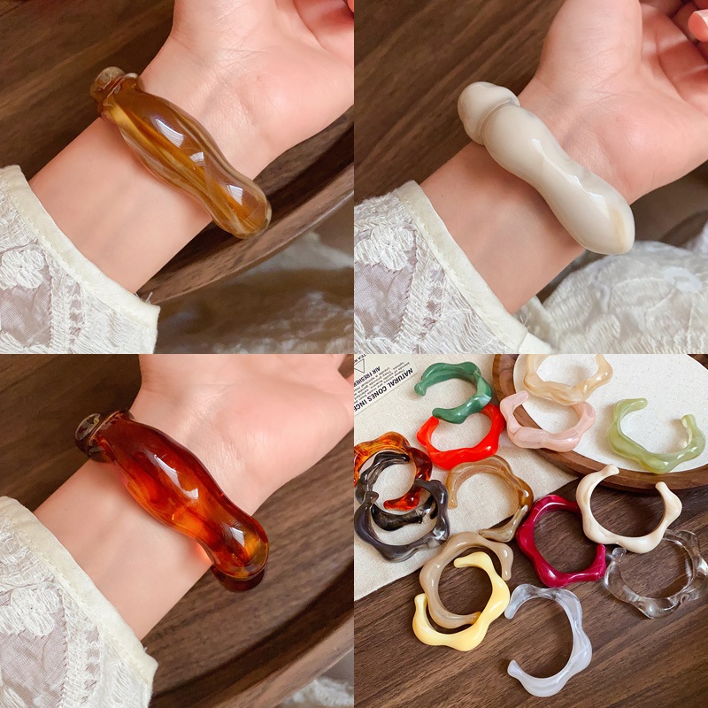 สร้อยข้อมือผู้หญิงลายคลื่นแบบเปิด สไตล์ล้ำสมัยวินเทจ เรียบง่ายหรูหรา เครื่องประดับคุณภาพสูง