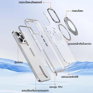 OSGEER สําหรับ iPhone 17 16 15 14 13 12 11 Pro Max กรณี 360 แหวนและตัวป้องกันเลนส์กล้อง, แม่เหล็ก iPhone 17Pro Max กรณี, โปร่งใสขัดเคสโทรศัพท์