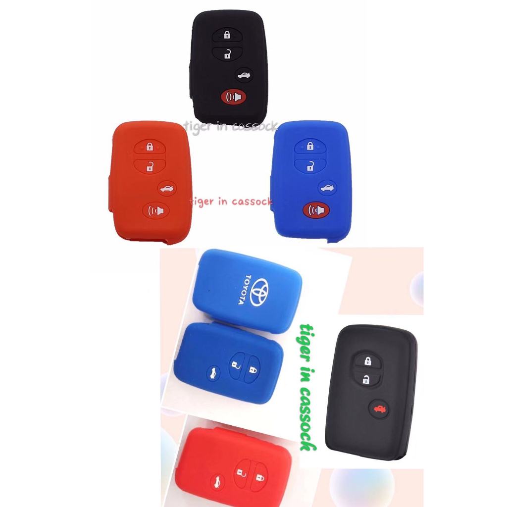 เคสซิลิโคนป้องกันสําหรับ Toyota RAV4 CAMRY AVALON YARIS VERSO AURIS ฯลฯ 4 ปุ่ม3