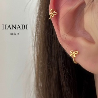 HANABI 18K Mini Bow Earrings for Girls Small and Exquisite Earrings, Low Allergy Waterproof Jewelry