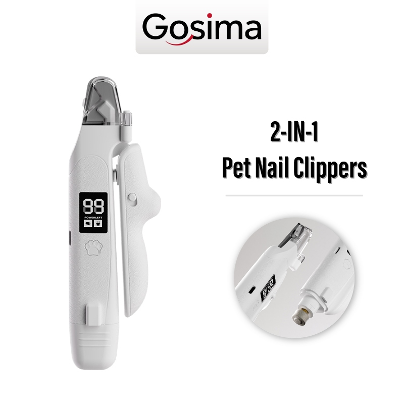 2-IN-1 Pet Nail Clippers กรรไกรตัดเล็บสัตว์เลี้ยงแบบ 2-IN-1 มาพร้อมไฟ LED มีที่เก็บเศษเล็บในตัว พอร์ตชาร์จแบบ Type-C