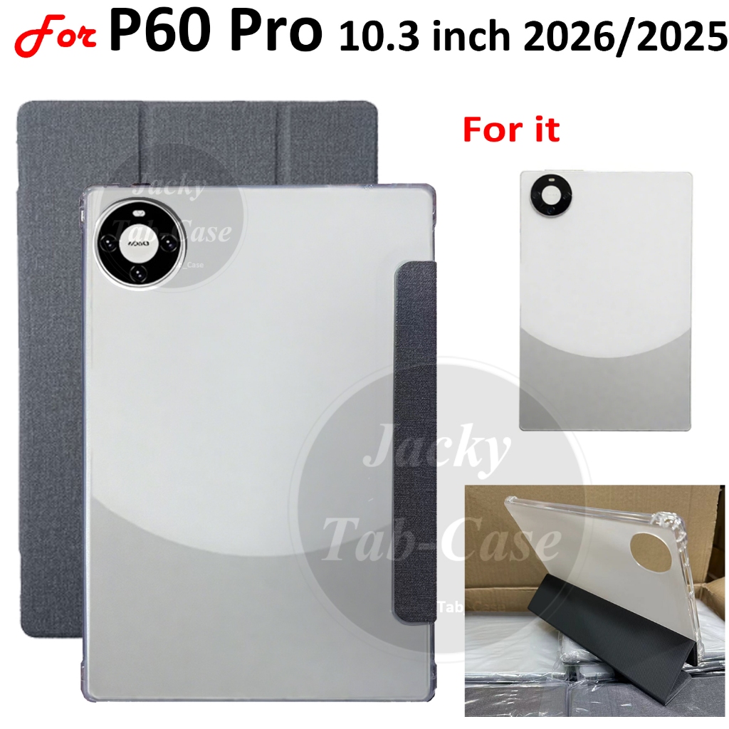 สําหรับ P60 Pro 10.3 นิ้ว 2025 2026 แท็บเล็ตพีซี Android Pad หนัง Faux นุ่มกรณี Flip Stand ฝาครอบ Baharu ใหม่ MatePad HUWEI Mate P60pro