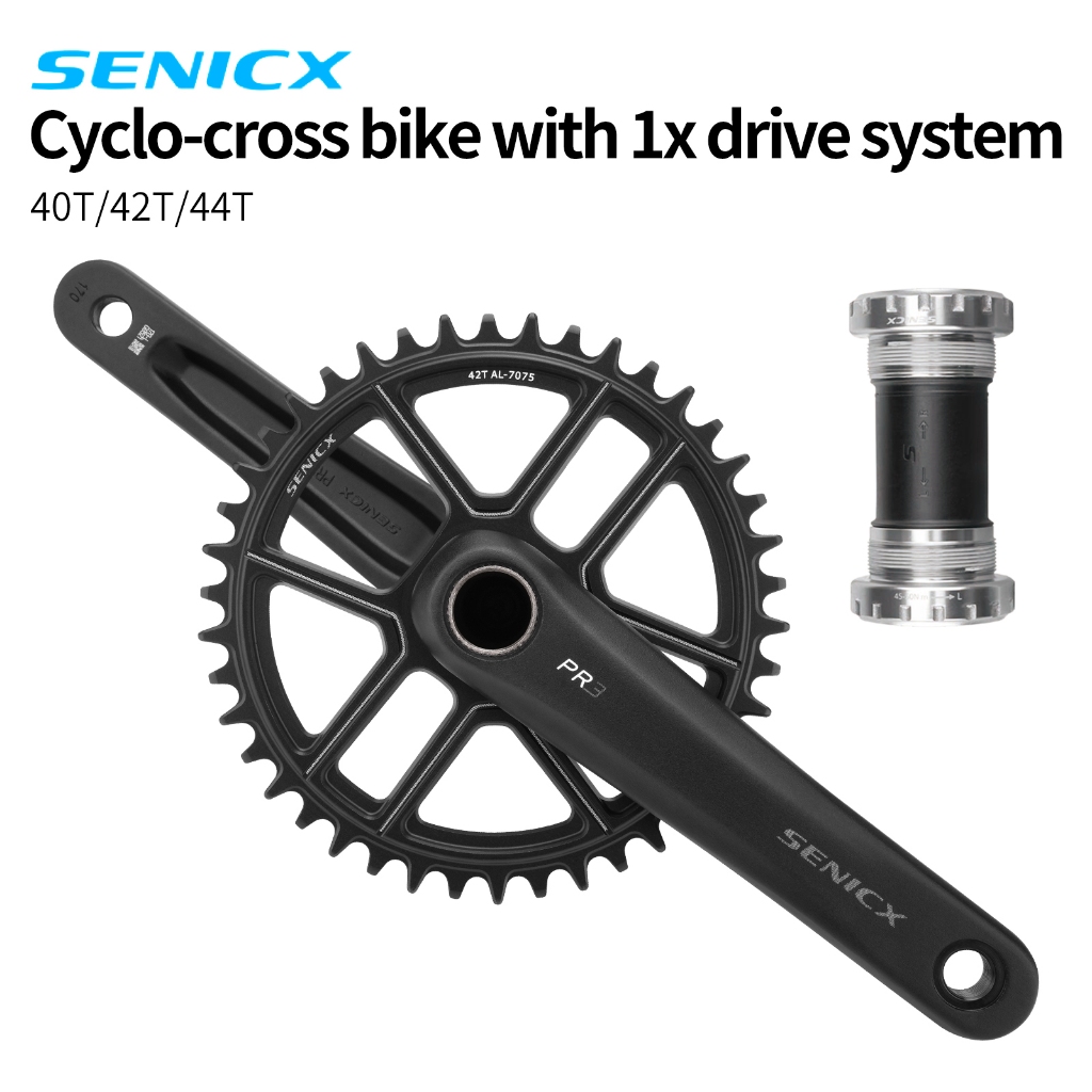 SENICX PR3 Crankset แคบกว้างโซ่เดี่ยวสําหรับ Gravel Road การปรับเปลี่ยนจักรยาน