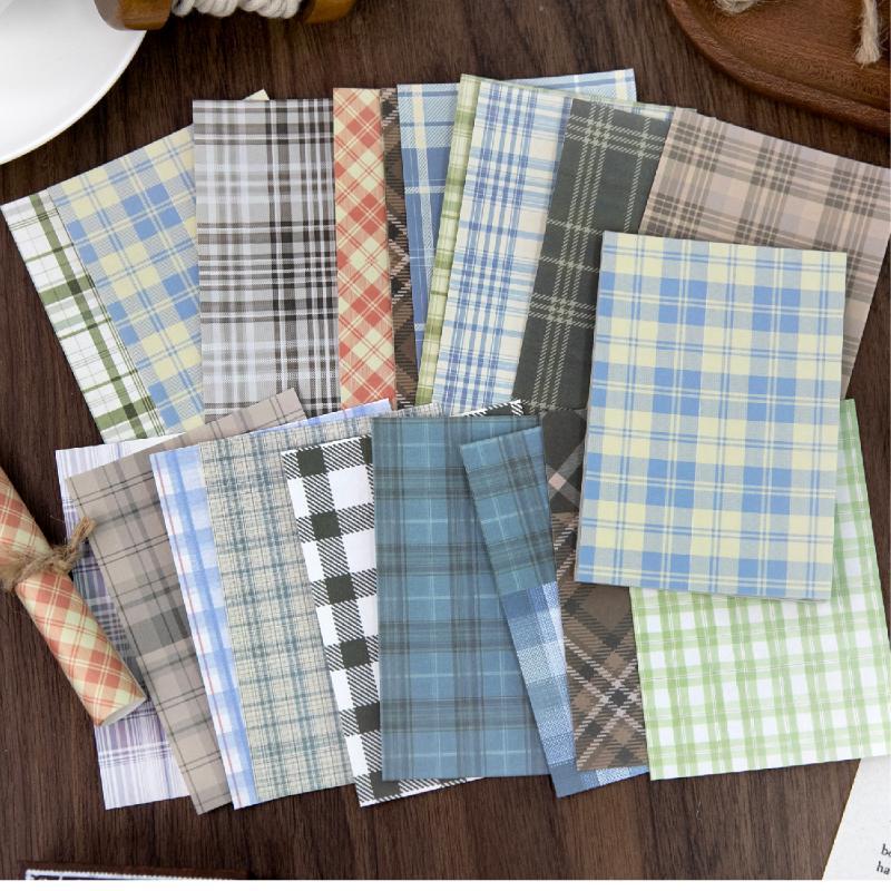 40 ชิ้นลายสก๊อต Vintage DIY สมุดภาพกระดาษอุปกรณ์ความงามกระดาษตกแต่งวัสดุกระดาษสําหรับ Scrapbooking Planner Bullet Junk Journal Supplies ผสม Collage พื้นหลัง