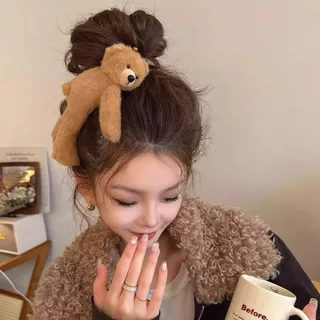 เกาหลีความรู้สึกระดับไฮเอนด์ตุ๊กตาหมีตุ๊กตาคว้าคลิปน่ารักกิ๊บการ์ตูนอารมณ์แฟชั่นที่สง่างามทุกการแข่งขันผ้าโพกศีรษะ
