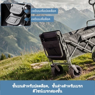 BISINNA camper ตั้งแคมป์กลางแจ้งปิคนิคดึงรถเข็นพับ wagon รถเข็นพับความจุขนาดใหญ่