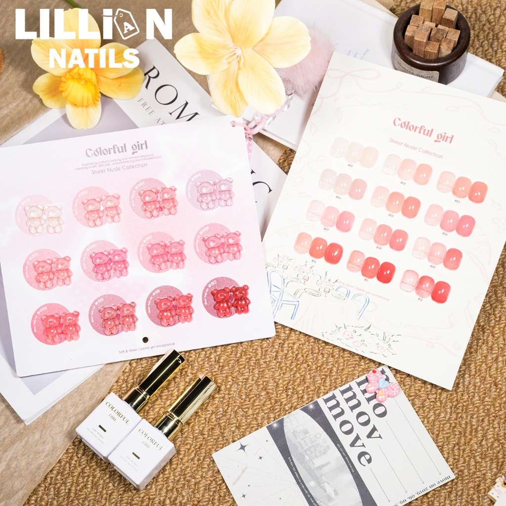 Colorful Girl 🔥 พร้อมส่ง! เซตเจล 12 สี โทนชมพู Ice Peach แถมชาร์ตสี คุ้มสุด!