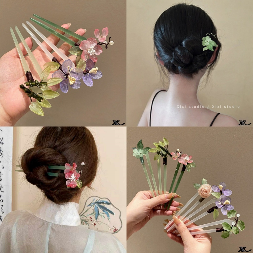 ใหม่สไตล์จีนสีเขียวองุ่น u-Shaped Hairpin Hairpin สไตล์จีนอุปกรณ์เสริมผม Headdress ผู้หญิง