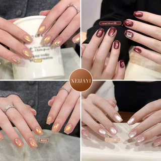 XEIJAYI 15ml - ยาทาเล็บเจลทรงแคทอายสีแดง อำพัน และม่วงใหม่ สีสันสดใส สำหรับร้านทำเล็บและงาน DIY