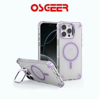 [OSGEER]กรอบเลนส์กล้อง เคสแม่เหล็กกันกระแทกขอบนิ่มTPUสำหรับiPhone11-16 Pro  17Promax