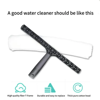 Easy Grip Handle หน้าต่างทําความสะอาด Applicator 35 ซม.ผ้าไมโครไฟเบอร์หัวในครัวเรือนเครื่องมือแก้ว
