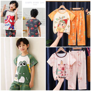 ราคาไม่แพงชุดนอนเด็กชายและเด็กหญิงแขนสั้นคอกลม Pom Purin Nightclothes เด็กโพลีเอสเตอร์ Homely Nightie สําหรับ 7 - 8 ปี
