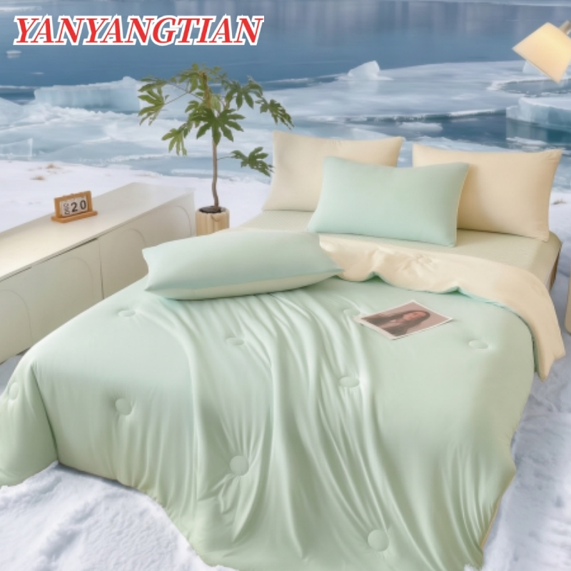 YANYANGTIAN ❄ ผ้าห่มเย็น ไหมน้ำแข็ง นุ่ม เย็นสบาย ไม่อบอ้าว ผ้านวมบางเบา 6 ฟุต BLANKET