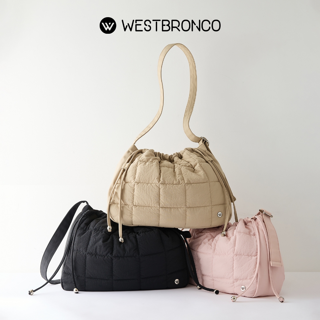 WESTBRONCO 【Large】 กระเป๋าสะพายไหล่ผ้าไนลอนเนื้อนุ่มขนาดใหญ่สำหรับผู้หญิง กระเป๋าสะพายไหล่แบบปรับได้ กระเป๋าสำหรับเดินทางแบบลำลอง