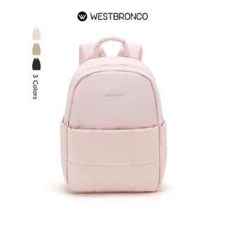 WESTBRONCO กระเป๋าเป้ Melon Pan ขนาดใหญ่ สไตล์มินิมอล ดีไซน์น่ารักสีพาสเทล น้ำหนักเบา กันน้ำได้ เหมาะสำหรับเดินทาง พกพาขึ้นเครื่องได้
