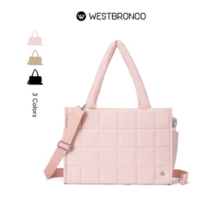 WESTBRONCOรุ่นTote (โทสต์) [ขนาดใหญ่พิเศษ] กระเป๋าถือสะพายไหล่ผู้หญิงผลิตจากผ้าไนลอน ขนาดใหญ่จุของได้เยอะ กระเป๋าใส่โน๊ตบุ๊คได้
