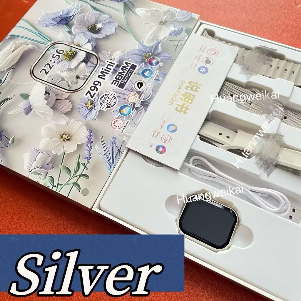 คุณภาพสูงสุด Z99 Mini 38mm smartwatch พร้อมสายฟรี 3 เส้นสําหรับนาฬิกาสปอร์ตผู้หญิงและผู้ชายบลูทูธโทร