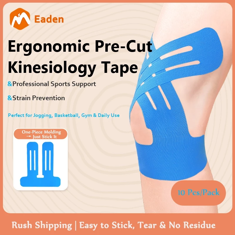 Eaden เทปคิเนซิโอลโลจี ป้องกันเข่า วิ่ง/บาส/ยิม | นุ่มยืด ระบายอากาศ 12 แถบ | ส่งเร็ว