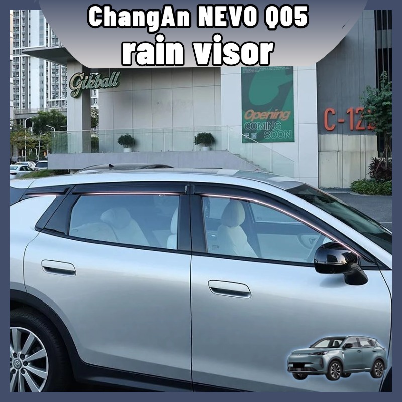 กันสาด ChangAn NEVO Q05 สีดำ ABS กระจกไม่มีฝ้า ระบายอากาศดี กาวแน่นไม่หลุด ติดตั้งเองได้ อุปกรณ์แต่งรถยนต์