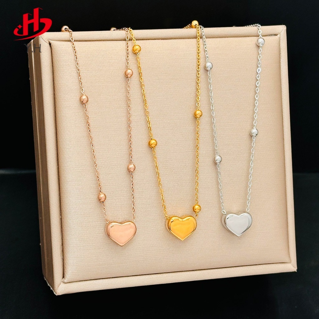 ⭐Y.H⭐ 316L หัวใจ 18K สร้อยคอสแตนเนซ์