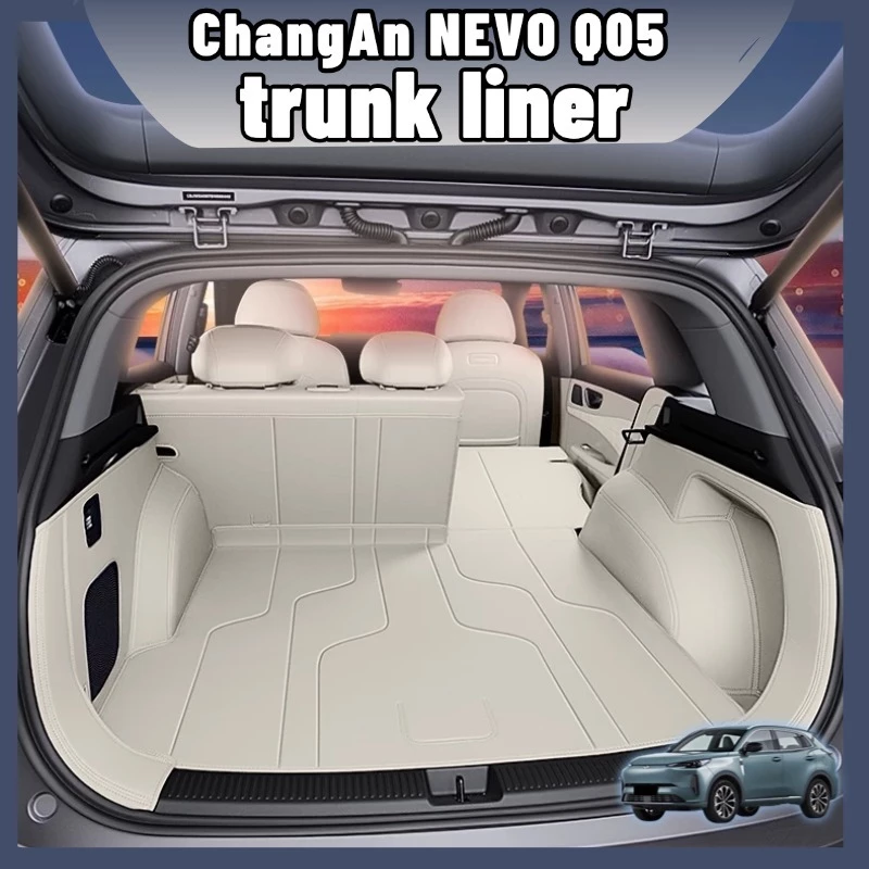 ChangAn NEVO Q05 ถาดท้ายรถหนัง 6D ครอบคลุมเต็ม กันน้ำกันฝุ่น ทนทอง ทำความสะอาดง่าย สีดำเทา