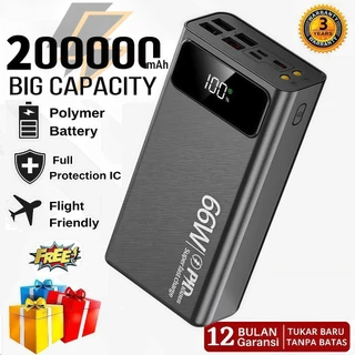 🚀【 รับประกัน 5 ปี】🎁ต้นฉบับต้นฉบับ 200,000mAh powerbank ชาร์จเร็วพร้อมอินเทอร์เฟซอินพุต USB3 4 พอร์ตเครื่องชาร์จแบบพกพา พาวเวอร์แบงค์ สายชาร์จ type c