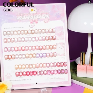 เจลเล็บ XUANFEIER Cat Eye 30 สี | เจลตาแมว + สีเจลแคทอายเนื้อซาติน โทนนู้ดชมพู/พีช | เนื้อซาติน เล่นแสงละมุน | ขับผิว ดูดีทุกวัน ใช้ได้ทุกโอกาส (พร้อมใช้งาน) ✨