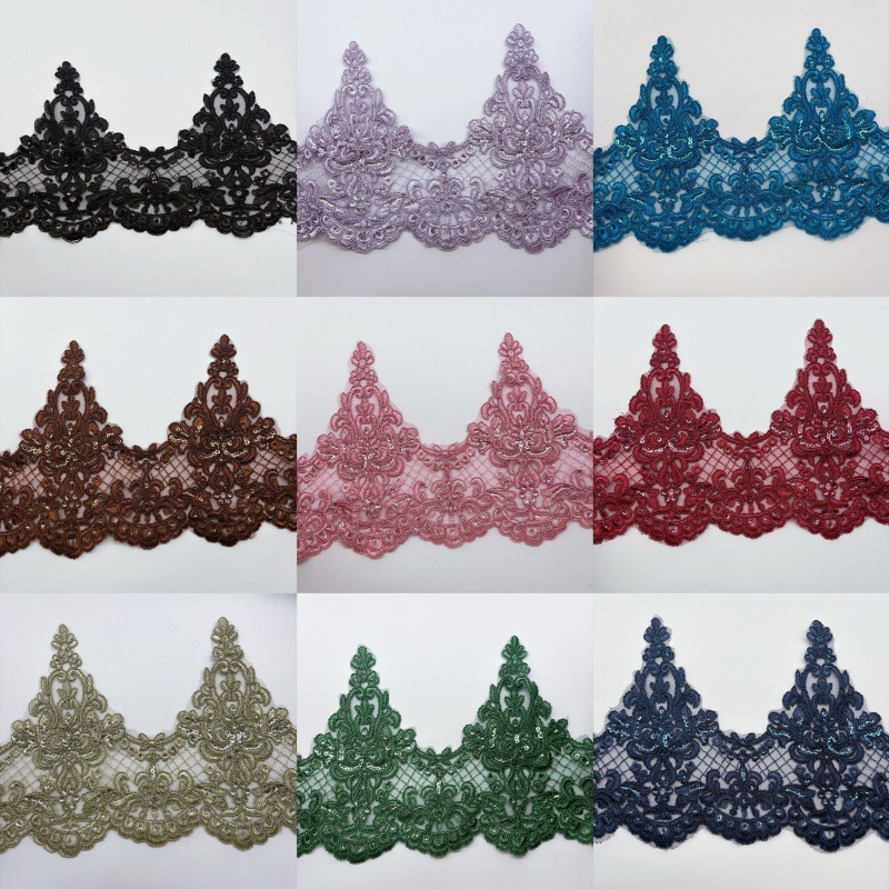 1 เมตรราคาตัดขอบลูกไม้ 19 ซม.ความสูง renda ลูกไม้ borderlace tingi baju veil nikan