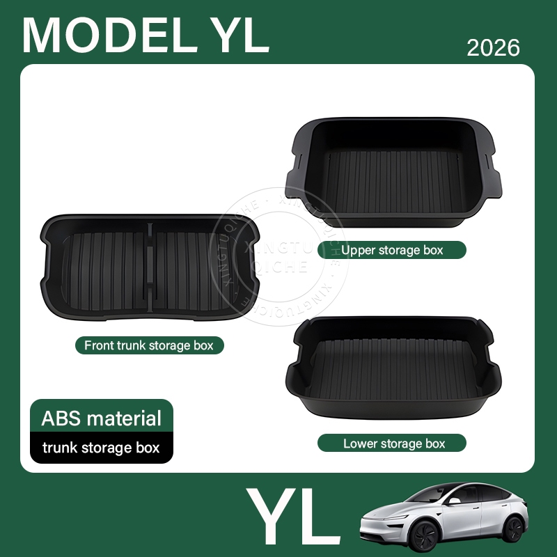 เหมาะสำหรับ 2026 Tesla Model YL รุ่น 6 ที่นั่ง/Trunk กล่องเก็บถาดด้านหลัง Cargo Storage Organizer อุปกรณ์เสริมรถยนต์การปรับเปลี่ยนอุปกรณ์เสริม