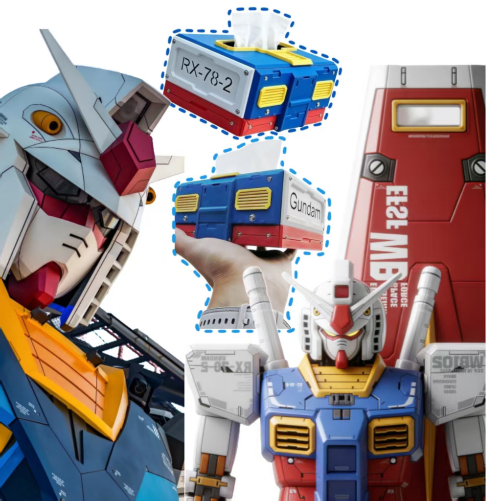 Bandai กันดั้มกล่องกระดาษมือถือสูทสินค้ากล่องกระดาษทิชชูการจัดเก็บตกแต่ง3งพิมพ์ผู้ถือโทรศัพท์มือถือ