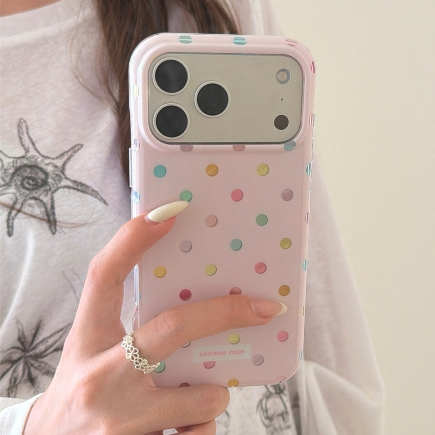 สําหรับIphone Case 17 Pro Max 16 Pro Max 15 Pro Max Foundationแต่งหน้าจุดสีเคสโทรศัพท์