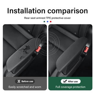 เหมาะสำหรับ 2026 Tesla Model YL รุ่น 6 ที่นั่ง ฝาครอบป้องกัน TPE สำหรับที่พักแขนเบาะหลัง/ชิ้นส่วนดัดแปลงภายในรถยนต์