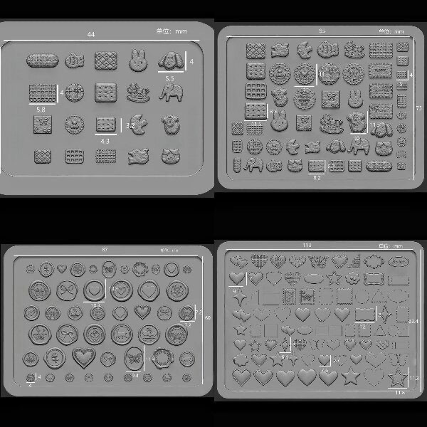 KusaCollection สไตล์เดียวกันแม่พิมพ์แต่งเล็บโปร่งใสสูง Rainy Day จักรเย็บผ้าลูกแมวปุ่ม Key Mold