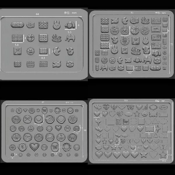 KusaCollection สไตล์เดียวกันแม่พิมพ์แต่งเล็บโปร่งใสสูง Rainy Day จักรเย็บผ้าลูกแมวปุ่ม Key Mold