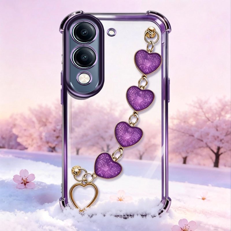 YBDเคสโทรศัพท์สําหรับVivo Y31 5G Y21D 4G Y19S Pro Y29 5G Y04 Y29S Y19E T4X 5G SimpleความละเอียดสูงกันกระแทกPremium Shellพร้อมสร้อยข้อมือ